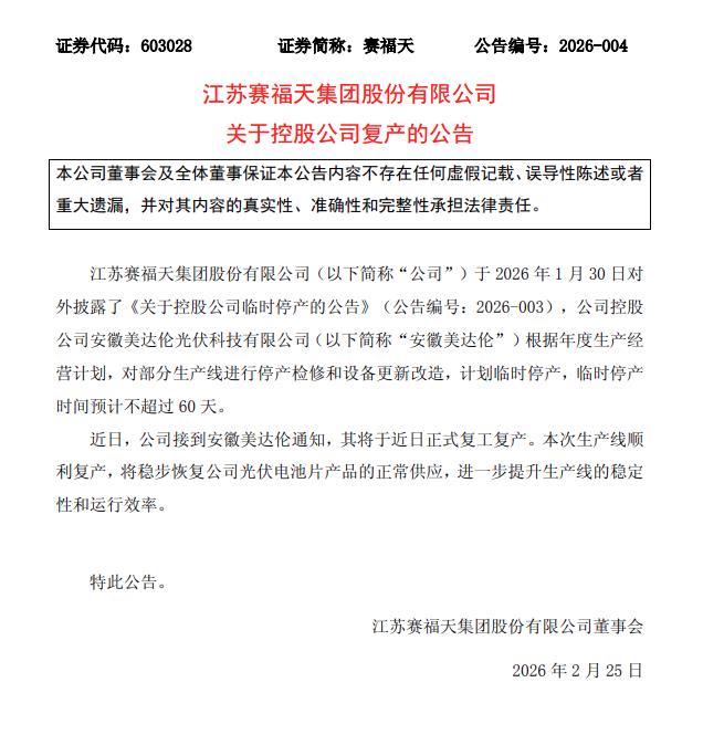 这家光伏电池企业正式复工复产！