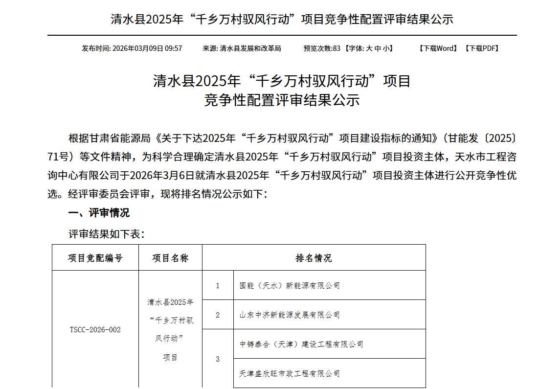 国能斩获甘肃60MW“驭风”项目指标